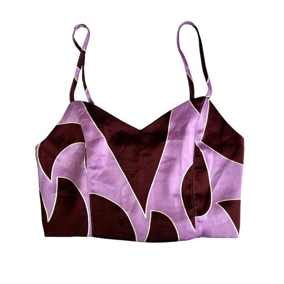 House of Harlow 1960 Satin Printed Cropped Camisole Top XS - Picture 1 of 9
